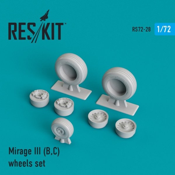 RESKIT RS72-0028 MIRAGE III (B,C) WHEELS SET 1/72