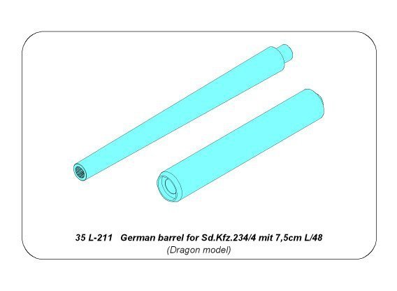 Aber 35L-211 German barrel for Sd.Kfz.234/4 mit 7,5cm L/48 (1:35)