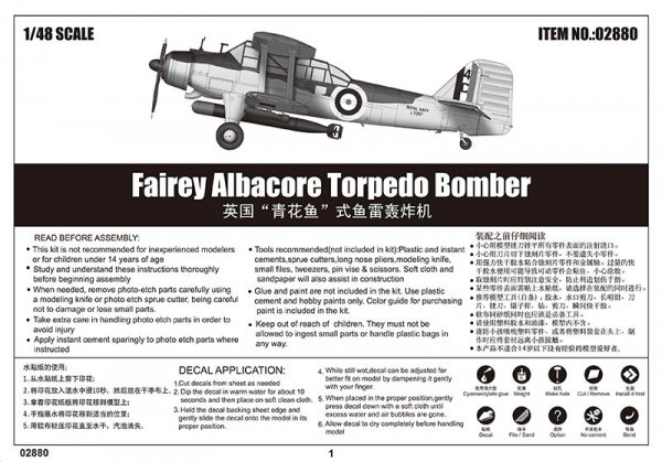 Trumpeter 02880 Fairey Albacore Torpedo Bomber 1:48