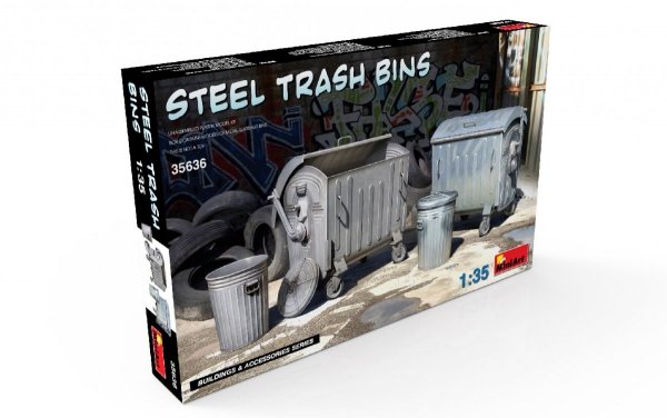 Miniart 35636 STEEL TRASH BINS 1/35