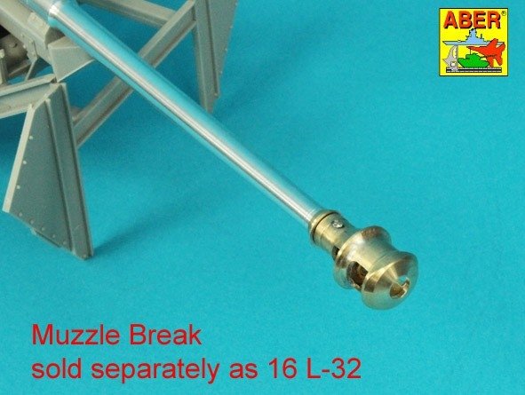 Aber 16l-29 Barrel for the Pak 40 anti-tank gun without muzzle brake / Lufa do armaty p/panc Pak 40 bez hamulca wylotowego 1/16