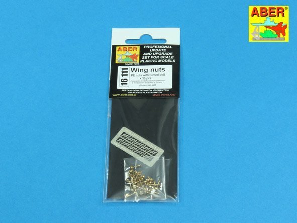 Aber 16111 Wing nuts PE nuts with turned bolt x 30 pcs. (1:16)