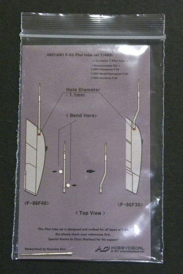 HobbyDecal MT48016V1 F-86 Pitot tube set 1/48