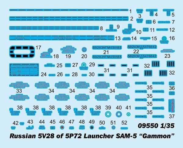 Trumpeter 09550 Russian 5V28 of 5P72 Launcher SAM-5 &quot;Gammon&quot; 1/35
