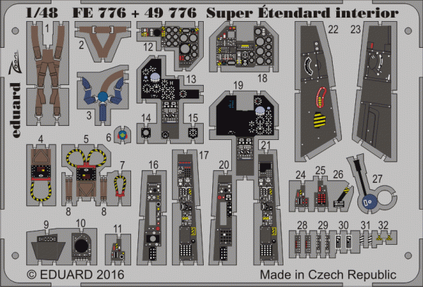 Eduard 49776 Super Étendard interior KINETIC MODEL 1/48