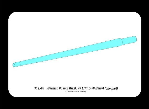 Aber 35L-096 German one part 88mm Kw.K. 43 L/71 barrel for E-50 standard tank (1:35)	