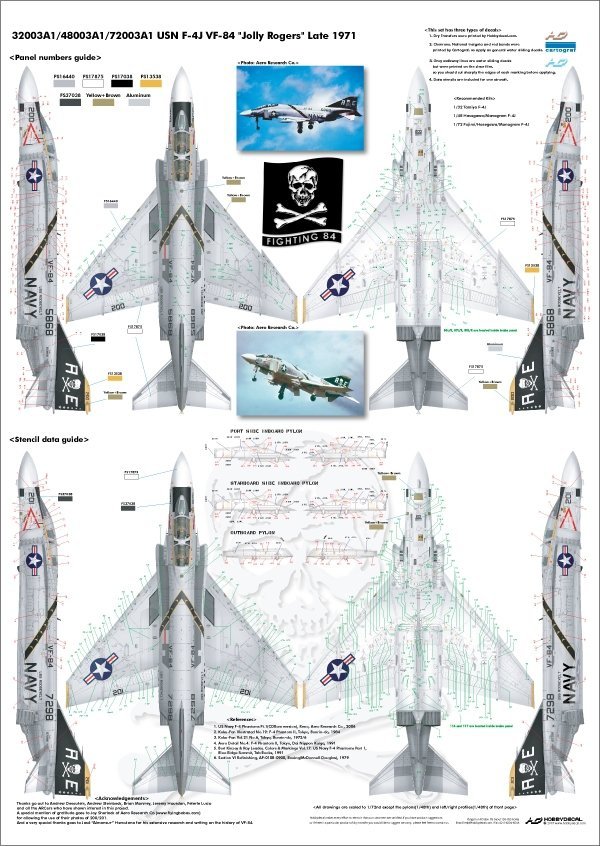 HobbyDecal AL72003V1 F-4J VF-84 Jolly Rogers Late 1971 1/72