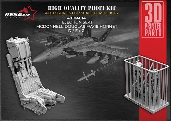 RESArm 48-04014 F/A-18 Hornet D / E / G catapult seat (two-seat version) (3D resin printing) 1/48