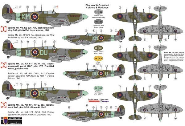 Kovozavody Prostejov KPM0124 Spitfire Mk.Vc Allied Fighters 1/72