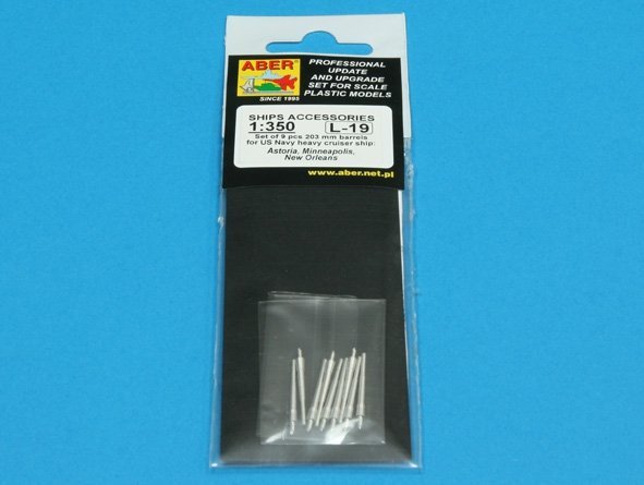Aber 350L-19 Set of 9 pcs 203 mm barrels for New Orleans type (1:350)