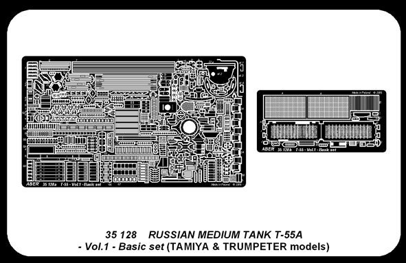 Aber 35128 Radziecki czolg sredni T-55A cz.1 zestaw podstawowy (TAM,TRU) (1:35)
