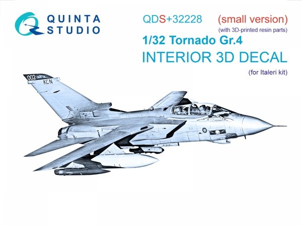 Quinta Studio QDS+32228 Tornado Gr.4 3D-Printed &amp; coloured Interior on decal paper (Italeri) (Small version) (with 3D-printed resin parts) 1/32