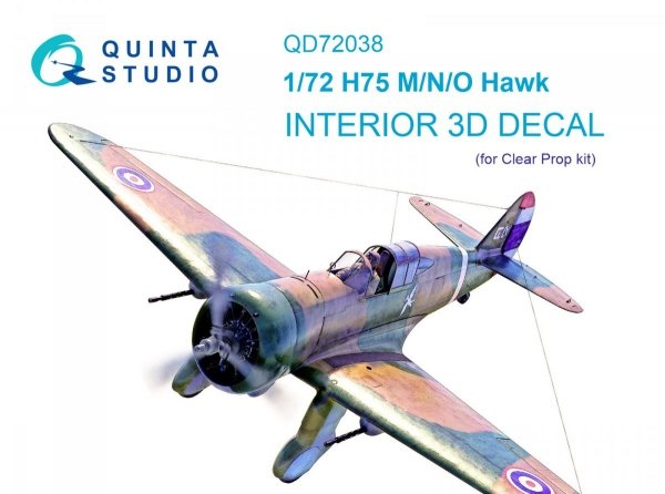Quinta Studio QD72038 H75 M/N/O 3D-Printed &amp; coloured Interior on decal paper (Clear Prop) 1/72