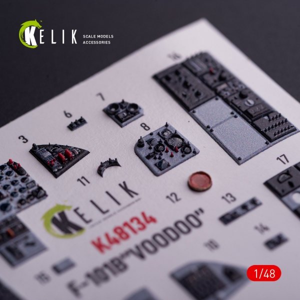 Kelik K48134 F-101B VooDoo - interior 3D decals for Zimi Model/KittyHawk kit (1/48)