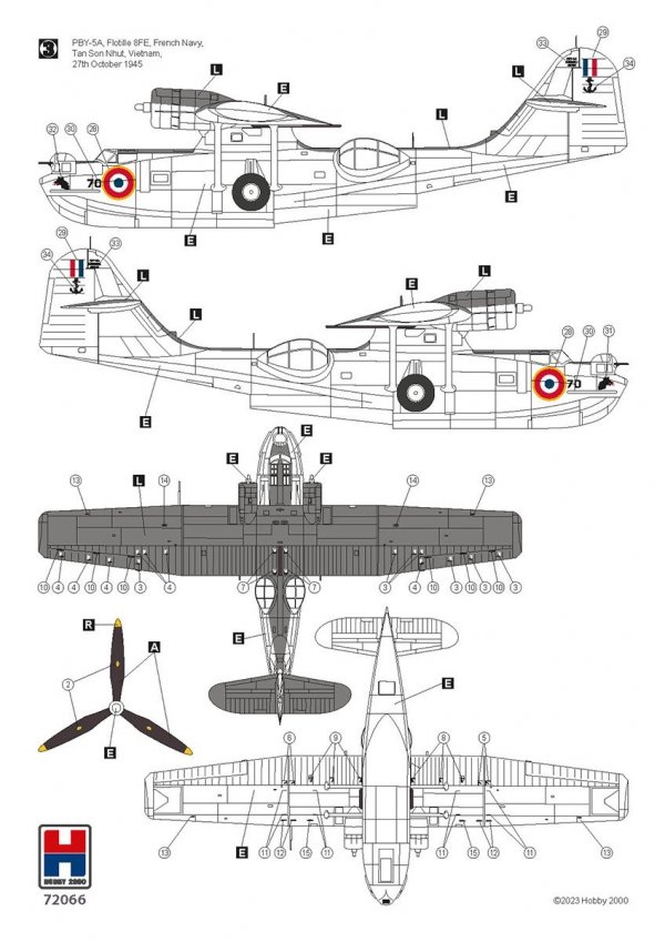 Hobby 2000 72066 Consolidated PBY-5A Catalina PTO ( Academy + CARTOGRAF + MASKI) 1/72