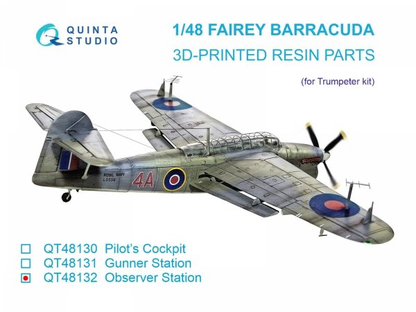 Quinta Studio QT48132 Fairey Barracuda Observer Station (Trumpeter)  1/48