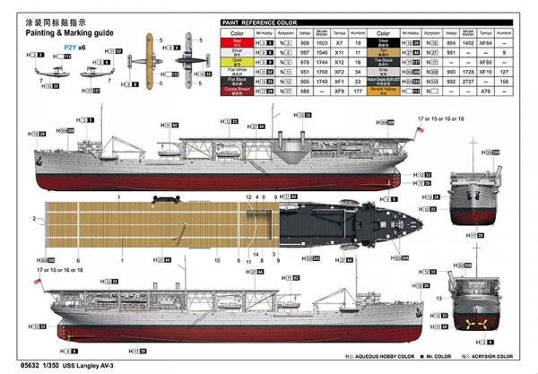 Trumpeter 05632 USS Langley AV-3 1/350