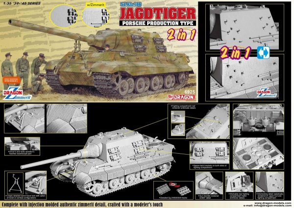 Dragon 6925 Sd.Kfz.186 Jagdtiger Porsche Production Type 1/35