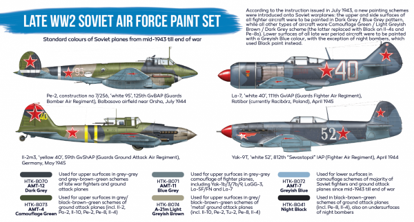 Hataka HTK-BS20 BLUE LINE – Late WW2 Soviet Air Force paint set 6x17ml