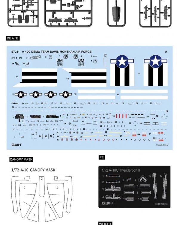 Great Wall Hobby S7211 USAF A-10C Demo Team DAVIS-MONTHAN Air Force Base 2020 Limited Edition 1/72