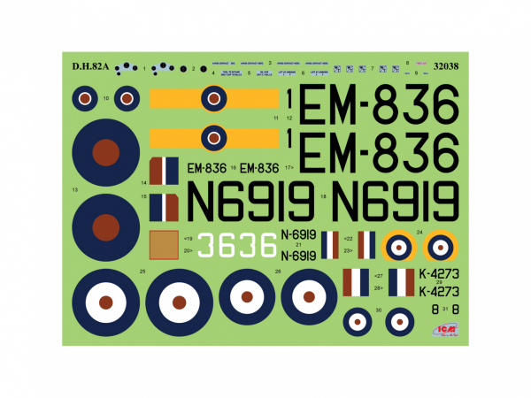ICM 32038 DH. 82A Tiger Moth with bombs 1/32