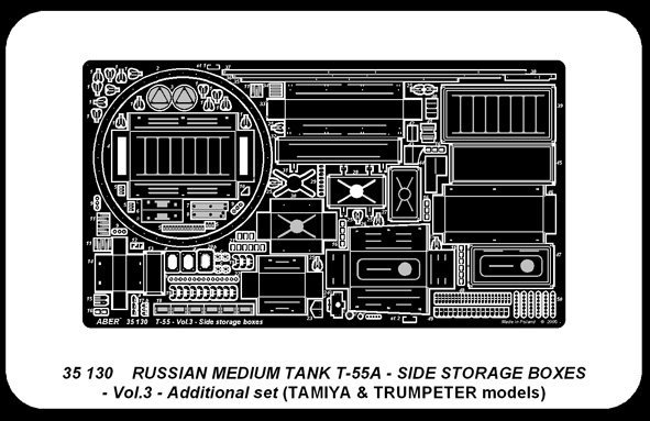 Aber 35130 Zasobniki do radzieckiego czolgu sredniego T-55A cz.3 zest.dodatkowy (TAM,TRU) (1:35)