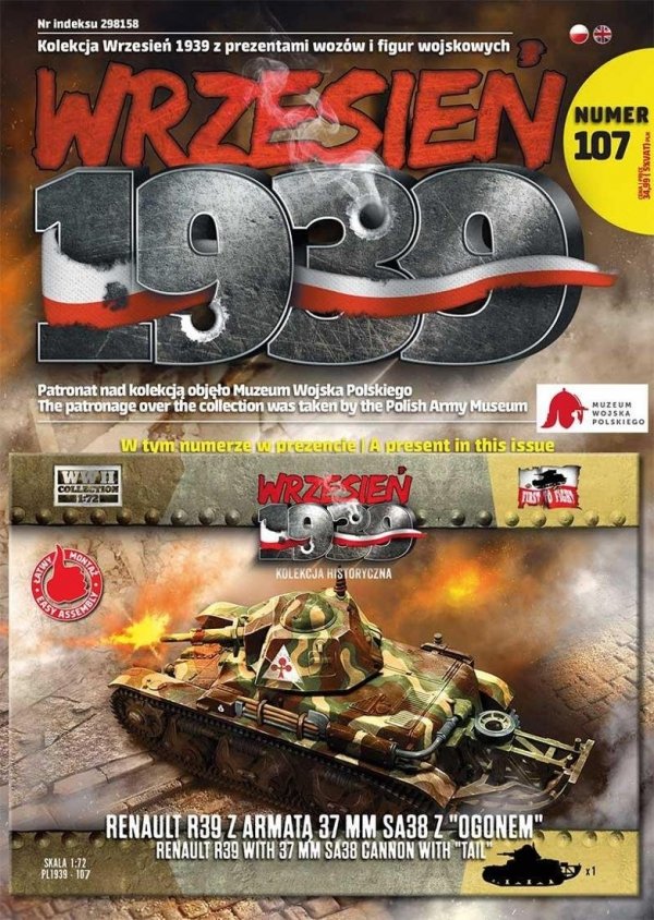 First To Fight PL107 Renault R39 With 37mm SA38 Cannon With 'Tail' 1/72