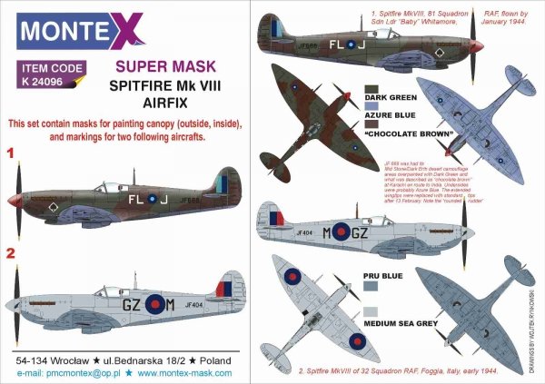 Montex K24096 SPITFIRE VIII for AIRFIX 1/24