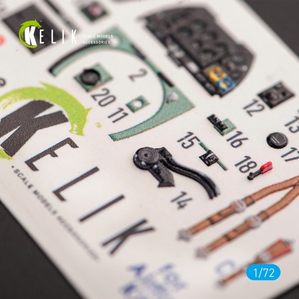 KELIK K72050 SPITFIRE F.MK.22 - INTERIOR 3D DECALS FOR AIRFIX KIT 1/72