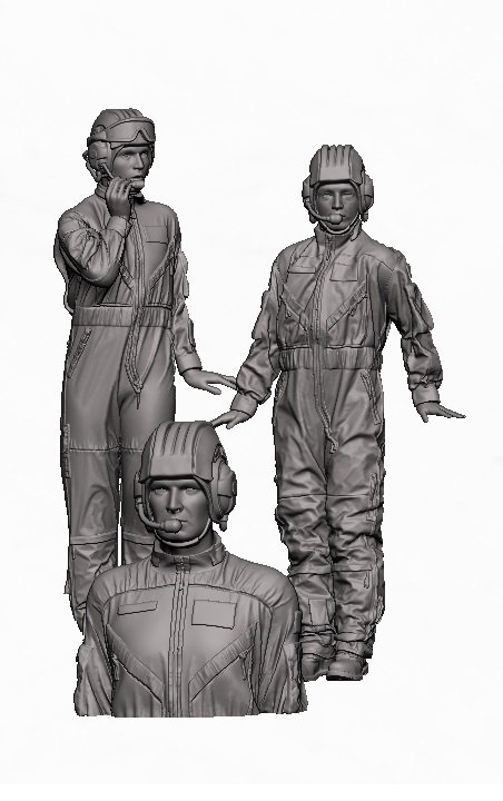 Glowel Miniatures 35063 Polish K2 Black Panther Crew (3 Figures, 3D Printed) 1/35