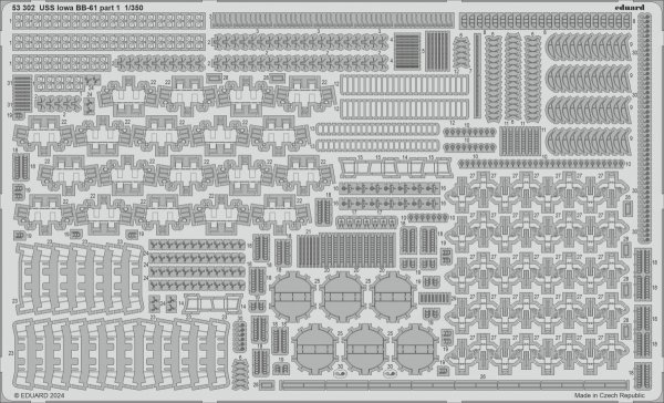 Eduard 53302 USS Iowa BB-61 part 1 HOBBY BOSS 1/350