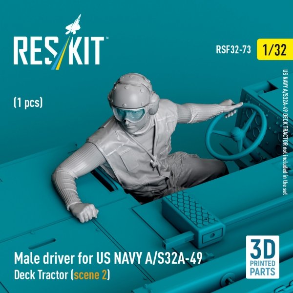 RESKIT RSF32-0073 Male driver for US NAVY A/S32A-49 Deck Tractor (scene 2) (1 pcs) (3D Printed) (1/32)