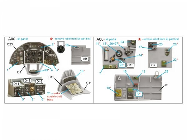 Quinta Studio QDS-48423 Fairey Fulmar Mk.I 3D-Printed &amp; coloured Interior on decal paper (Trumpeter) (Small version) 1/48