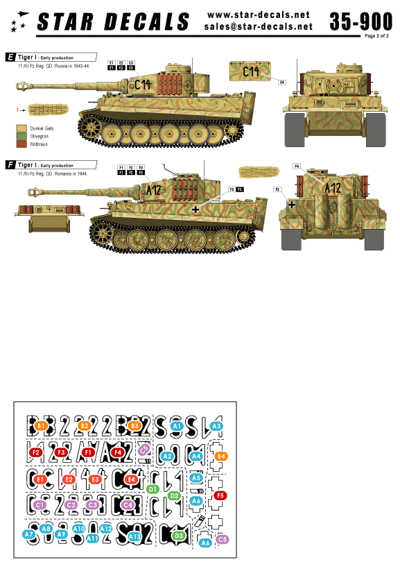  Star Decals 35-900 Tigers of Grossdeutschland 1/35