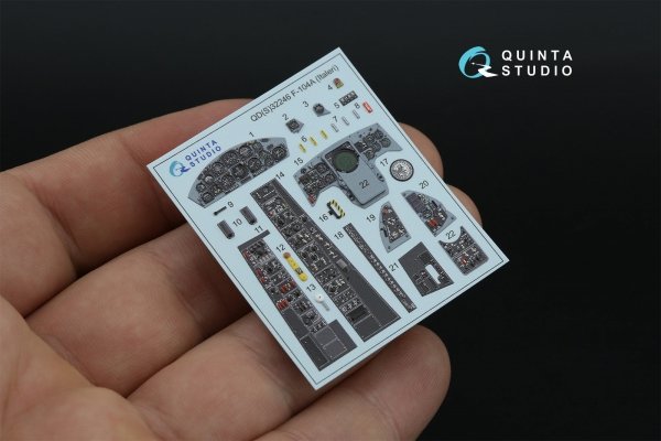 Quinta Studio QDS-32246 F-104A 3D-Printed &amp; coloured Interior on decal paper (Italeri) (Small version) 1/32