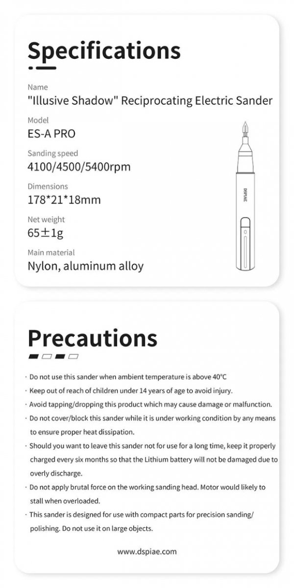 DSPIAE ES-A-PRO ES-A PRO Reciprocating Sander PRO