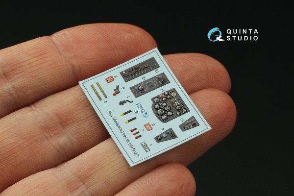 Quinta Studio QD48499 Ta 183 3D-Printed &amp; coloured Interior on decal paper (Academy) 1/48