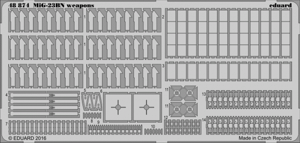 Eduard 48874 MiG-23BN weapons 1/48 TRUMPETER