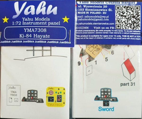 Yahu YMA7308 Ki-84 Hayate for Sword / Hasegawa 1/72