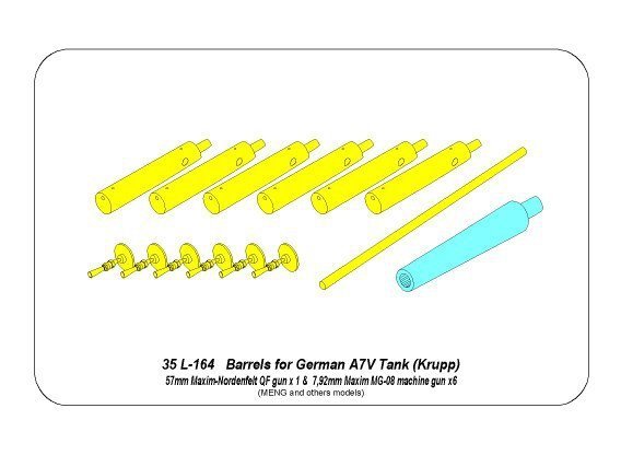 Aber 35L-164 Barrels for German WWI A7V Tank (1:35)	