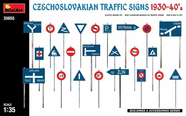 Miniart 35655 CZECHOSLOVAKIAN TRAFFIC SIGNS 1930-40’s 1/35