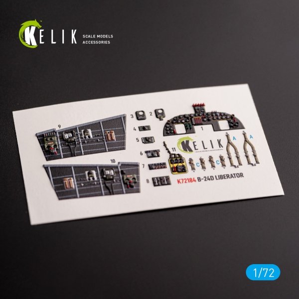 Kelik K72184 B-24D Liberator - interior 3D decals for Hasegawa kit (1/72)