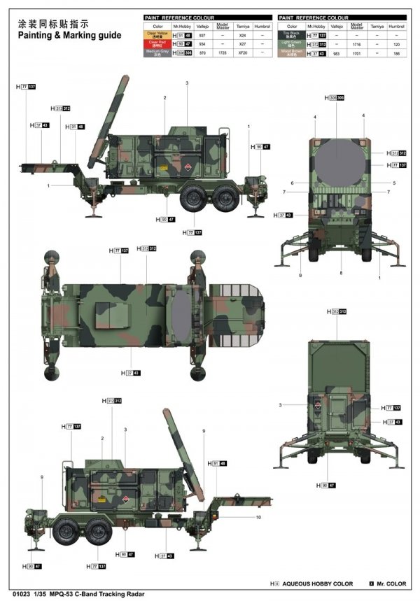 Trumpeter 01023 MPQ-53 C-Band Tracking Radar 1/35