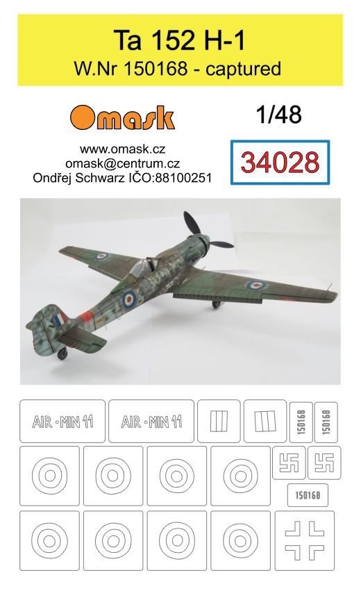 Omask 34028 Ta 152 H-1 W.Nr. 150168 - captured 1/48