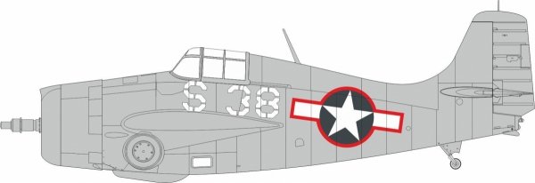 Eduard EX1032 FM-1 US national insignia w/ red outline TAMIYA 1/48