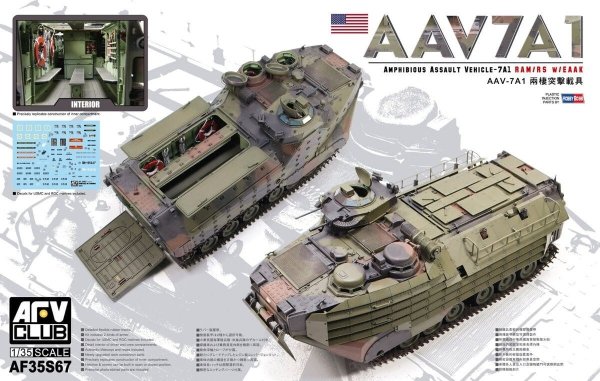 AFV Club 35S67 Amphibious Assault Vehicle 7A1 RAM /RS W/EAAK 1/35