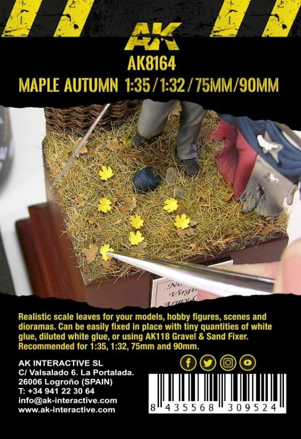 AK Interactive AK8164 MAPLE AUTUMN LEAVES 75MM / 90MM  1/32 1/35
