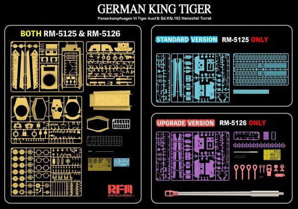 Rye Field Model 5126 German King Tiger Ausf.B Sd.Kfz.182 Henschel Turret - Upgrade Version 1/35