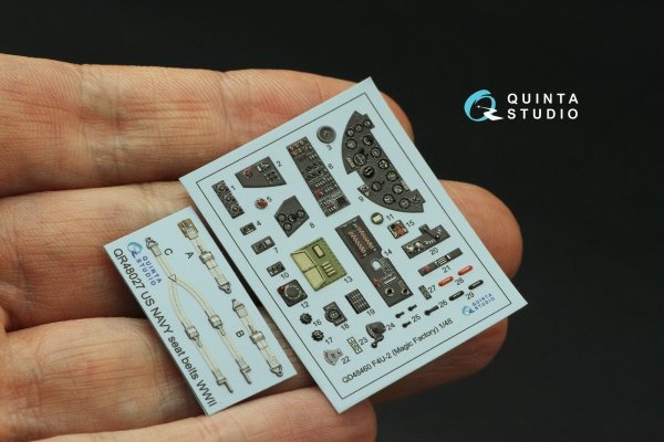 Quinta Studio QD48460 F4U-2 Corsair 3D-Printed coloured Interior on decal paper (Magic Factory) 1/48