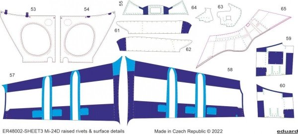 Eduard ER48002 Mi-24D raised rivets &amp; surface details Zvezda 1/48